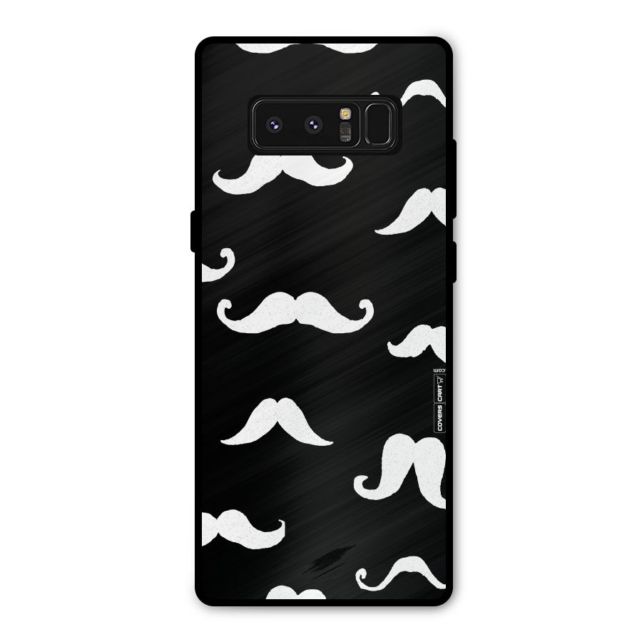 Moustache Pattern (White) Metal Back Case for Galaxy Note 8