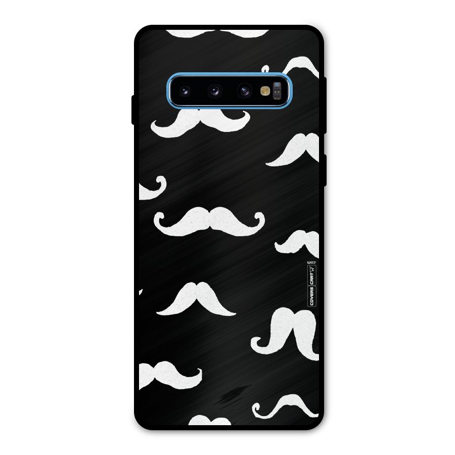 Moustache Pattern (White) Metal Back Case for Galaxy S10