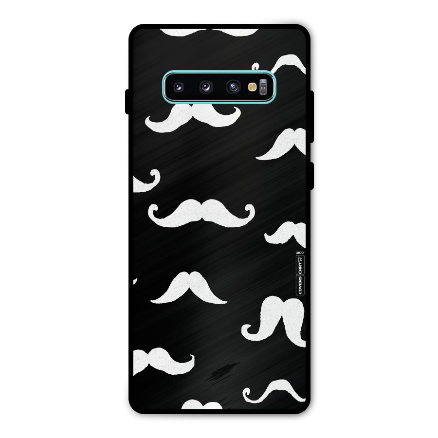 Moustache Pattern (White) Metal Back Case for Galaxy S10 Plus