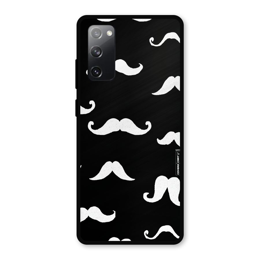 Moustache Pattern (White) Metal Back Case for Galaxy S20 FE 5G