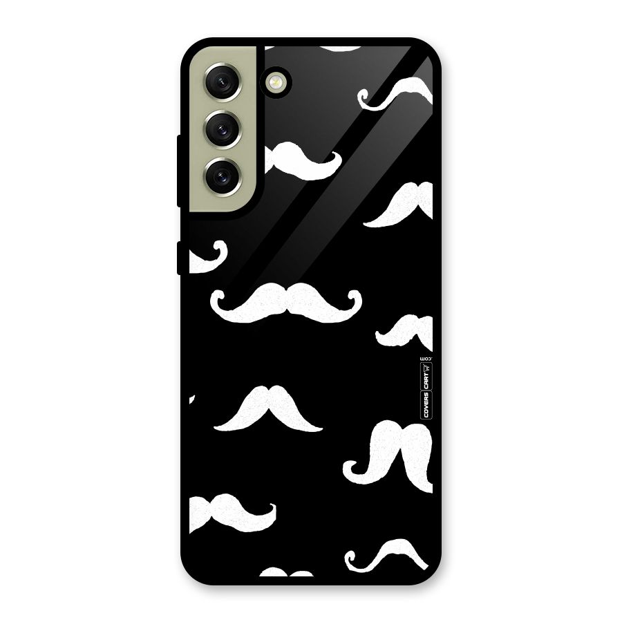 Moustache Pattern (White) Metal Back Case for Galaxy S21 FE 5G (2023)
