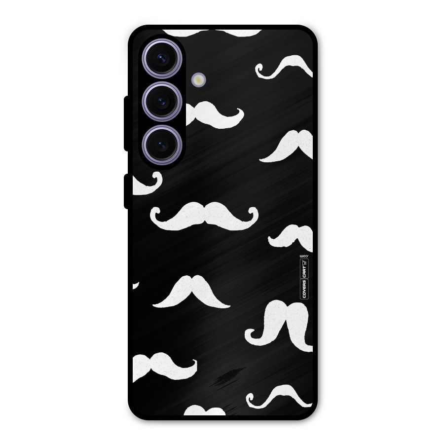 Moustache Pattern (White) Metal Back Case for Galaxy S24