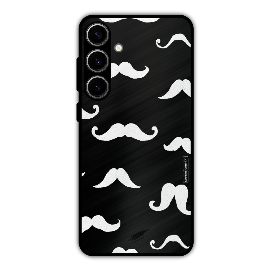 Moustache Pattern (White) Metal Back Case for Galaxy S24 Plus