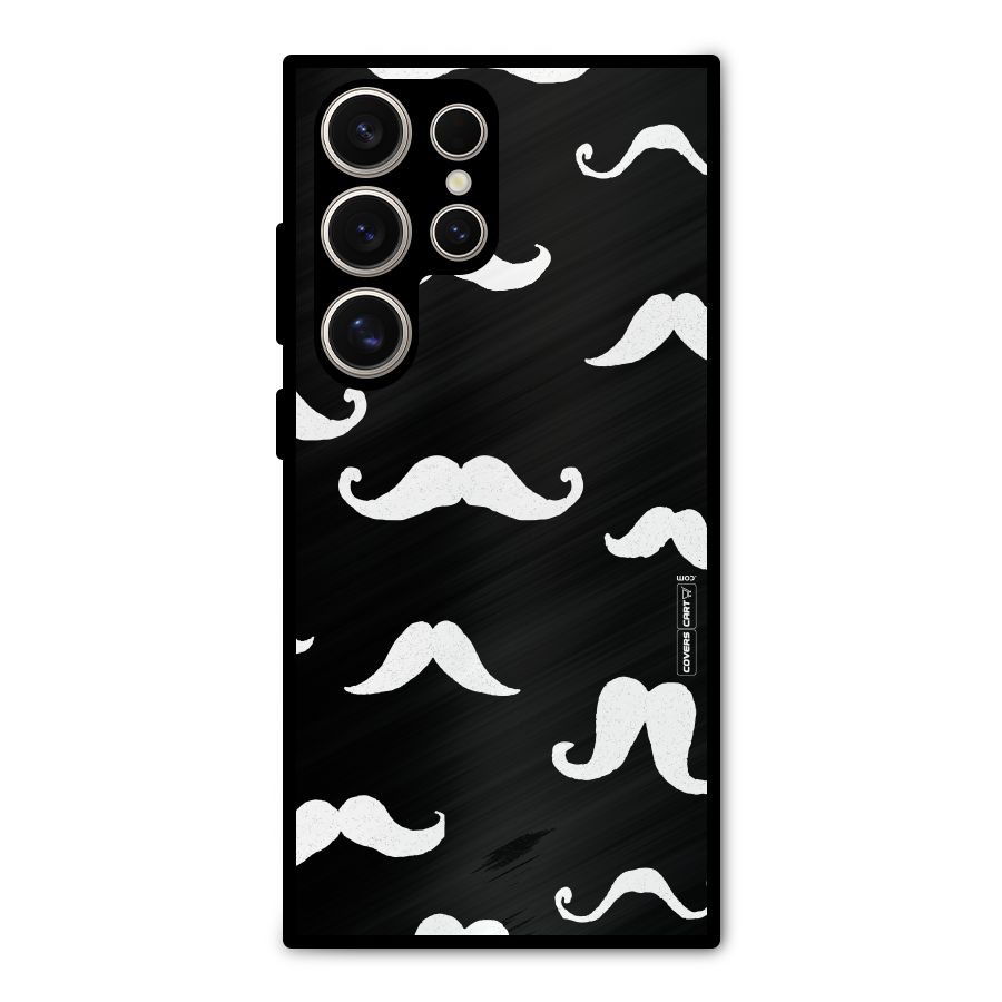 Moustache Pattern (White) Metal Back Case for Galaxy S24 Ultra