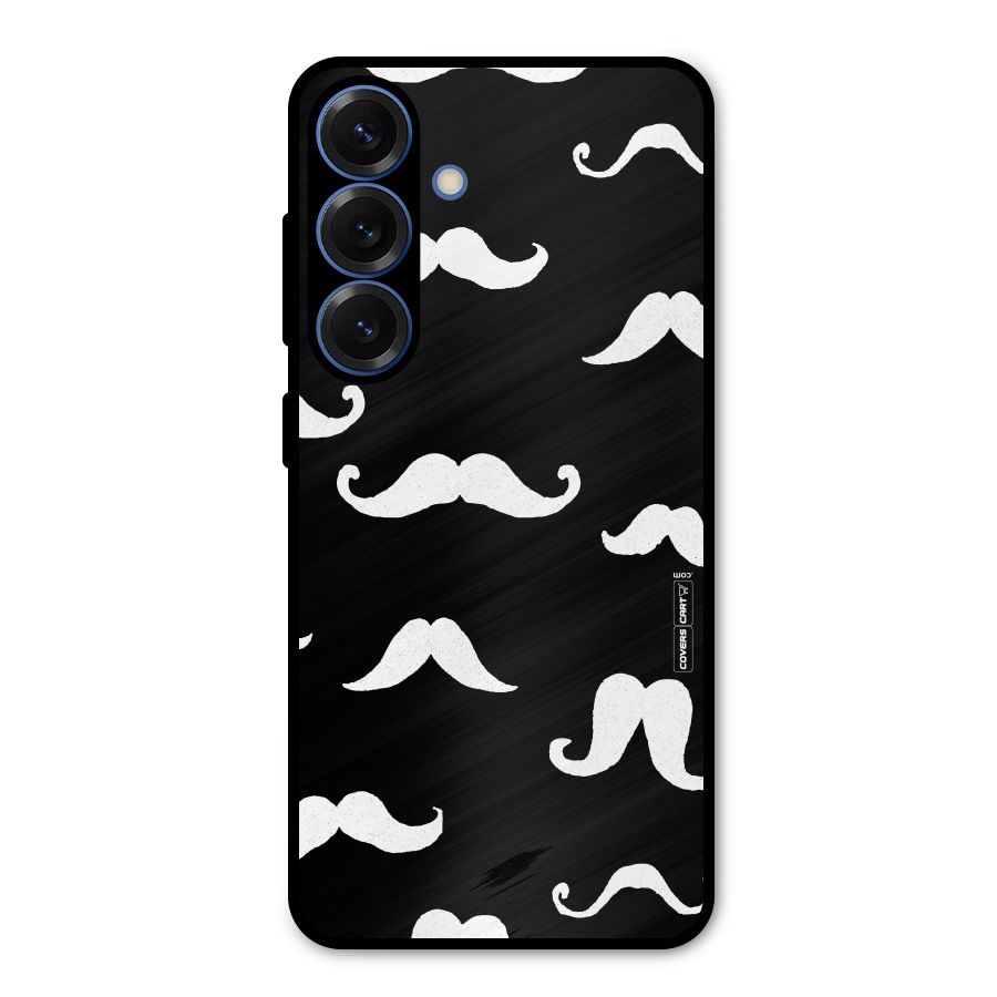 Moustache Pattern (White) Metal Back Case for Galaxy S25