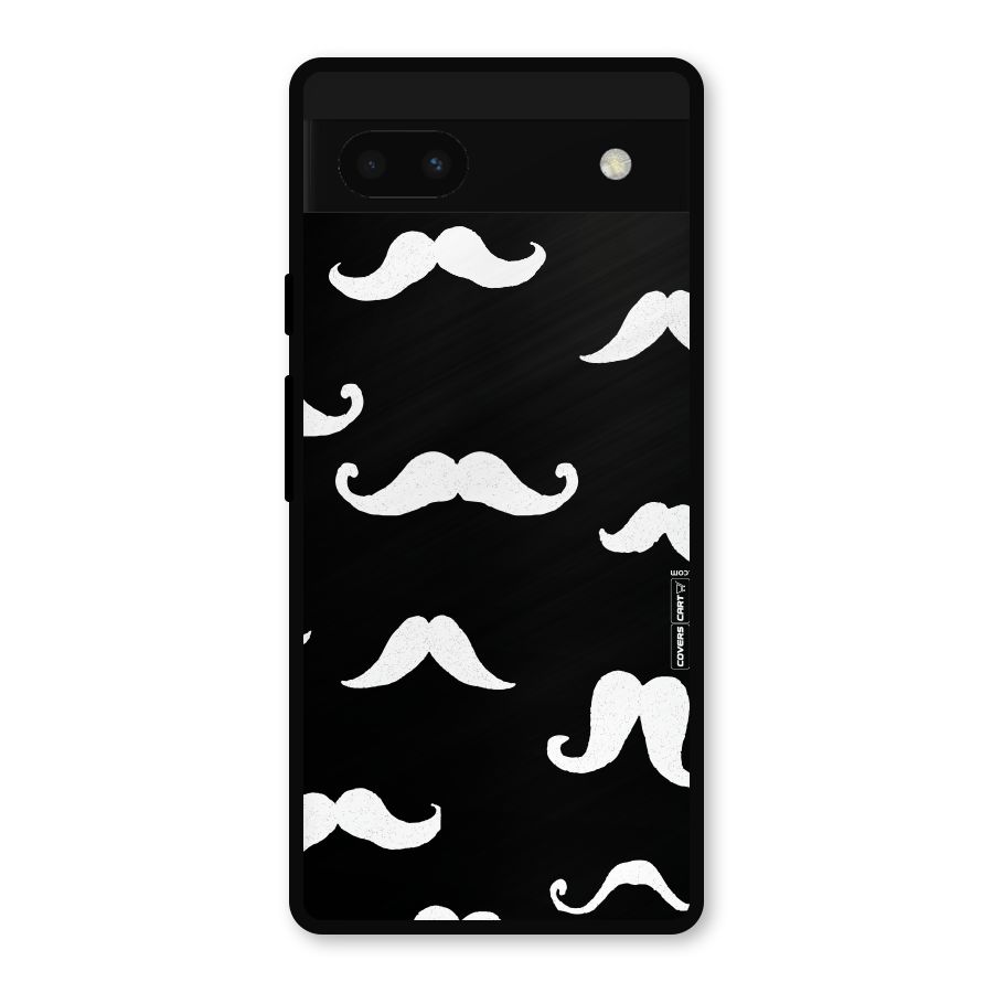 Moustache Pattern (White) Metal Back Case for Google Pixel 6a