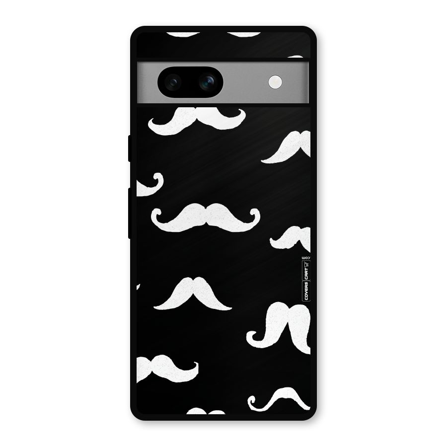 Moustache Pattern (White) Metal Back Case for Google Pixel 7a