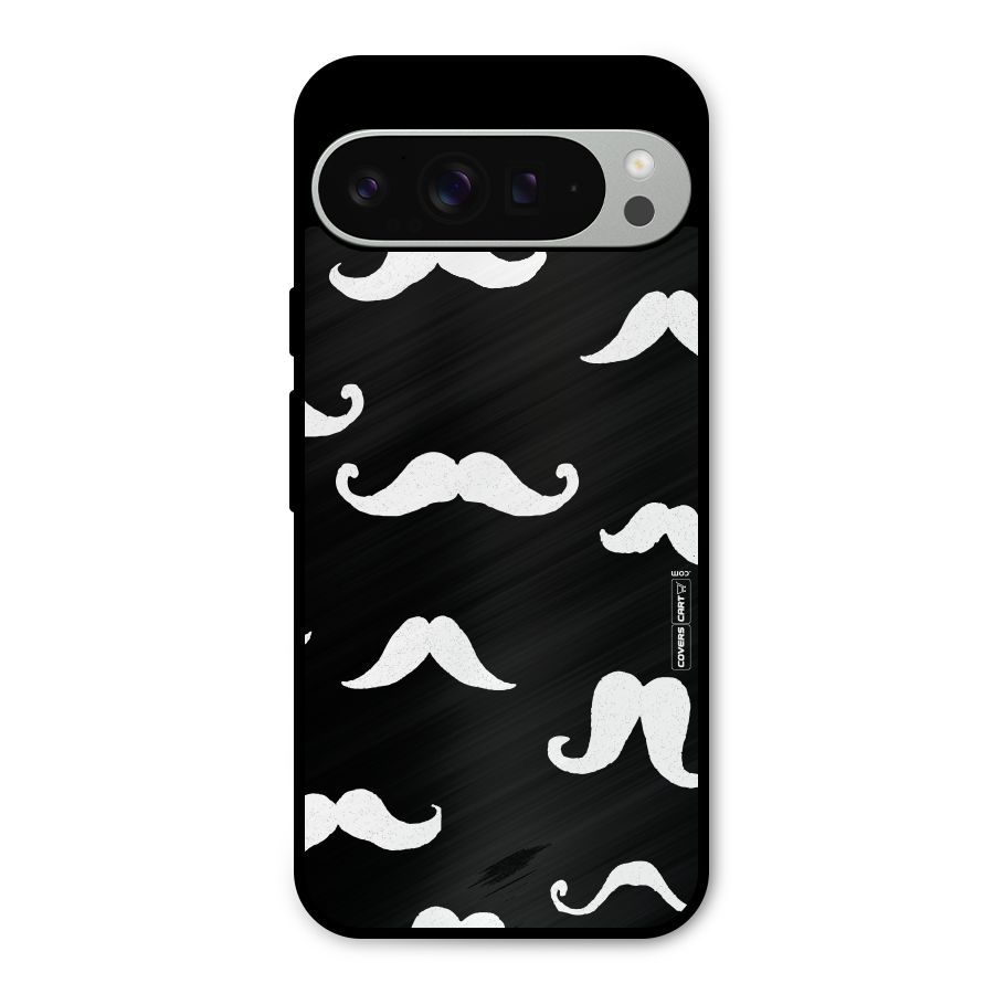 Moustache Pattern (White) Metal Back Case for Google Pixel 9 Pro XL