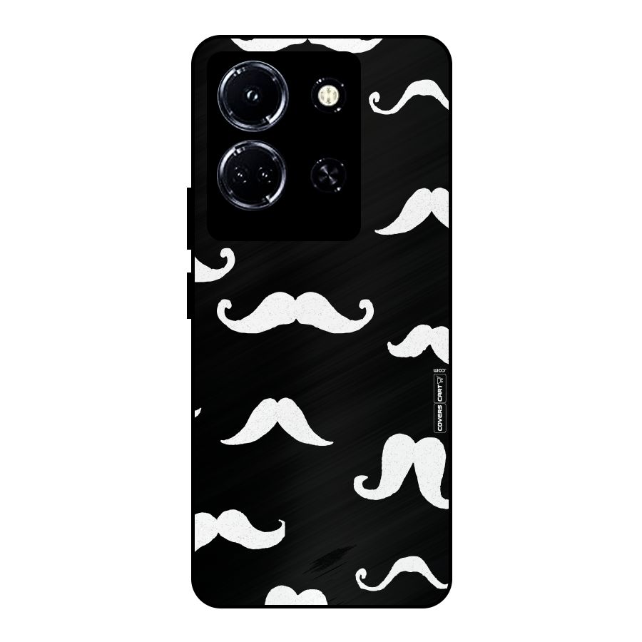 Moustache Pattern (White) Metal Back Case for Infinix Note 30 5G