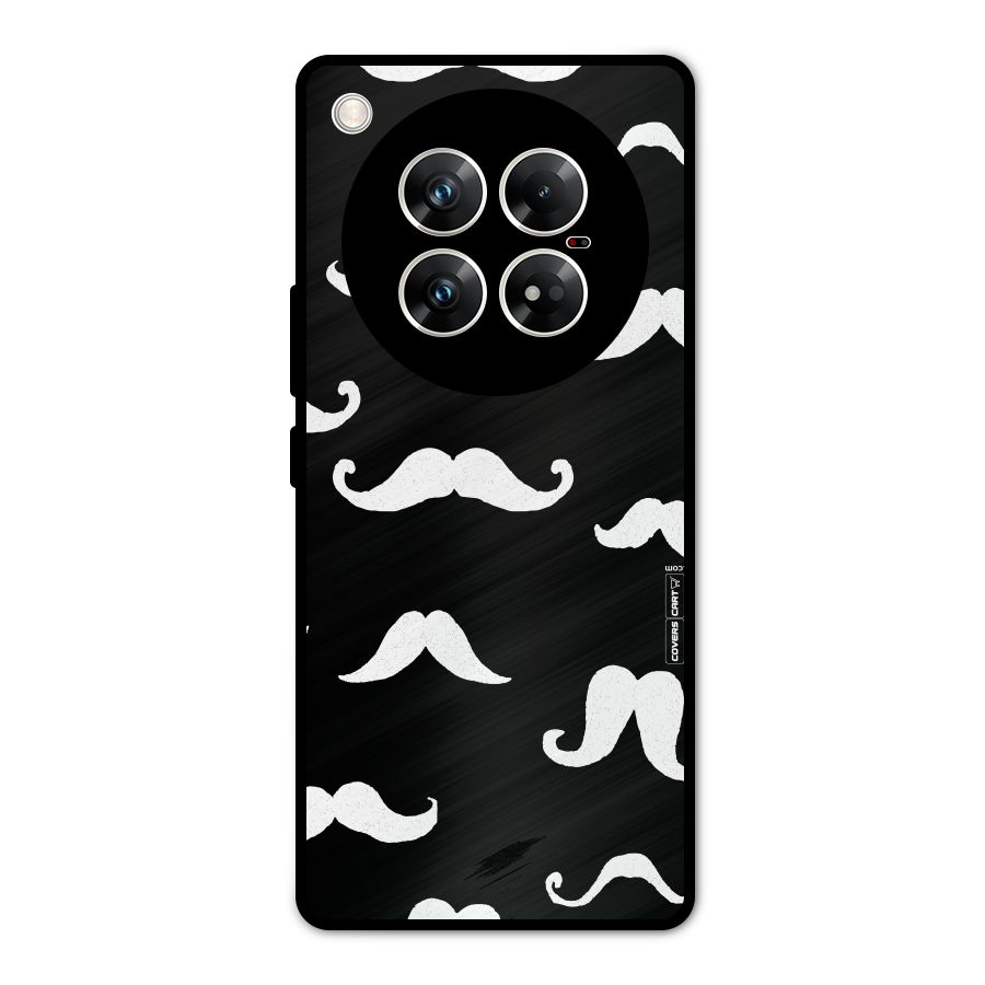 Moustache Pattern (White) Metal Back Case for Infinix Zero 40 5G