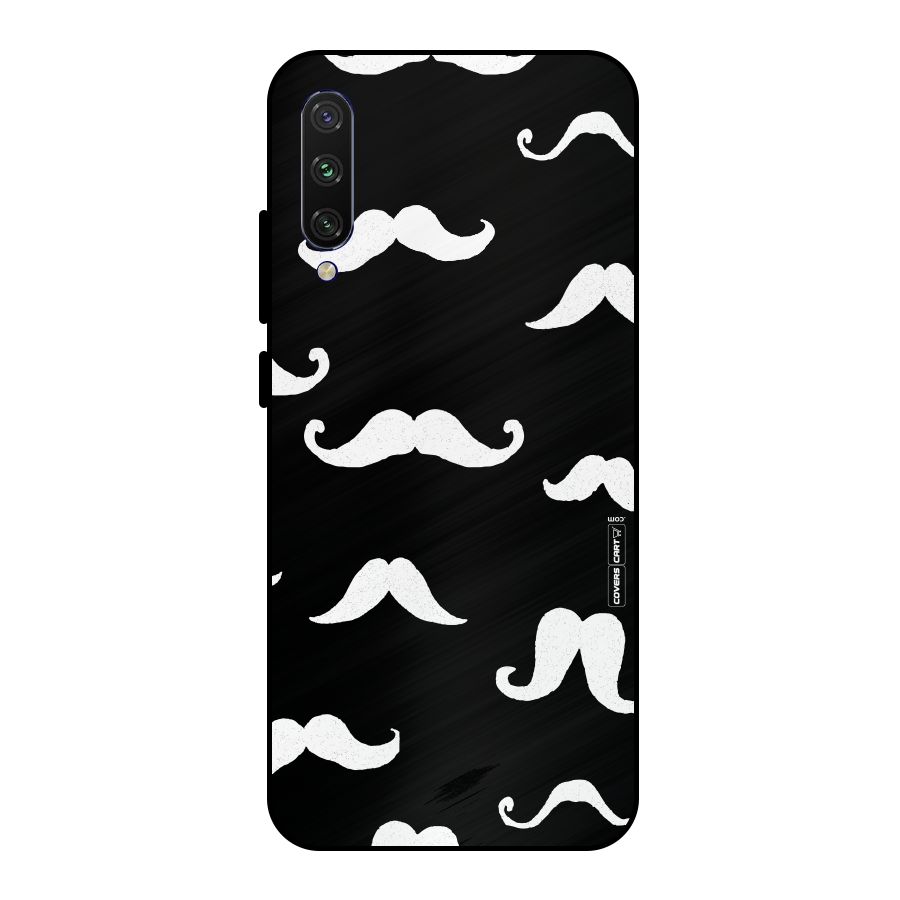 Moustache Pattern (White) Metal Back Case for Mi A3
