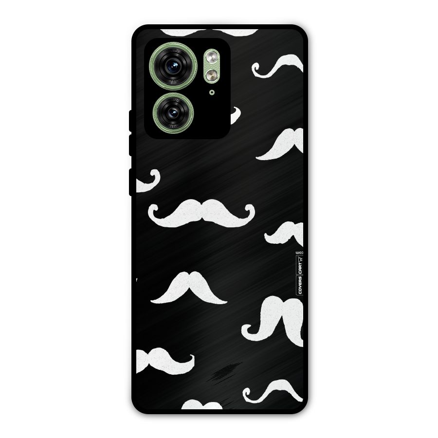 Moustache Pattern (White) Metal Back Case for Motorola Edge 40 5G