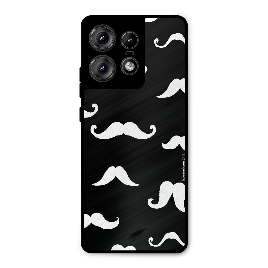 Moustache Pattern (White) Metal Back Case for Motorola Edge 50 Pro