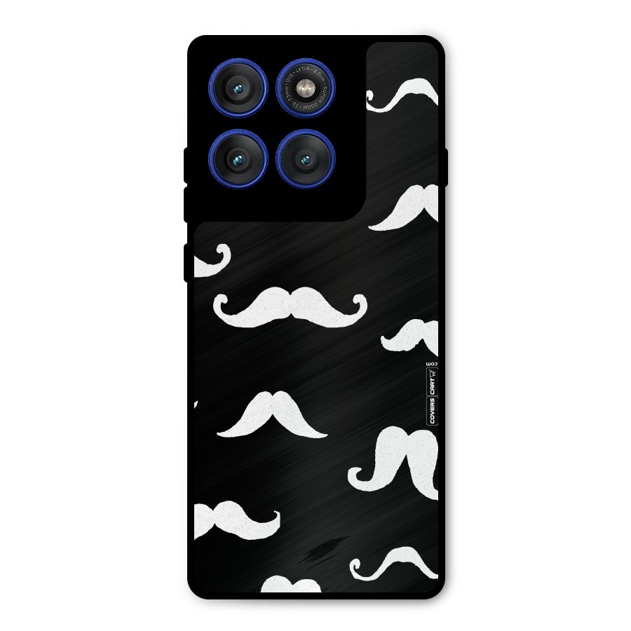 Moustache Pattern (White) Metal Back Case for Motorola Edge 60 Pro