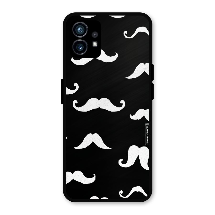 Moustache Pattern (White) Metal Back Case for Nothing Phone 1