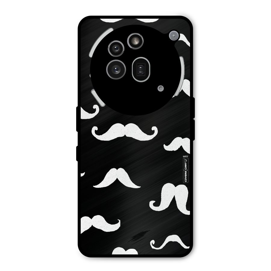 Moustache Pattern (White) Metal Back Case for Nothing Phone 3a Pro