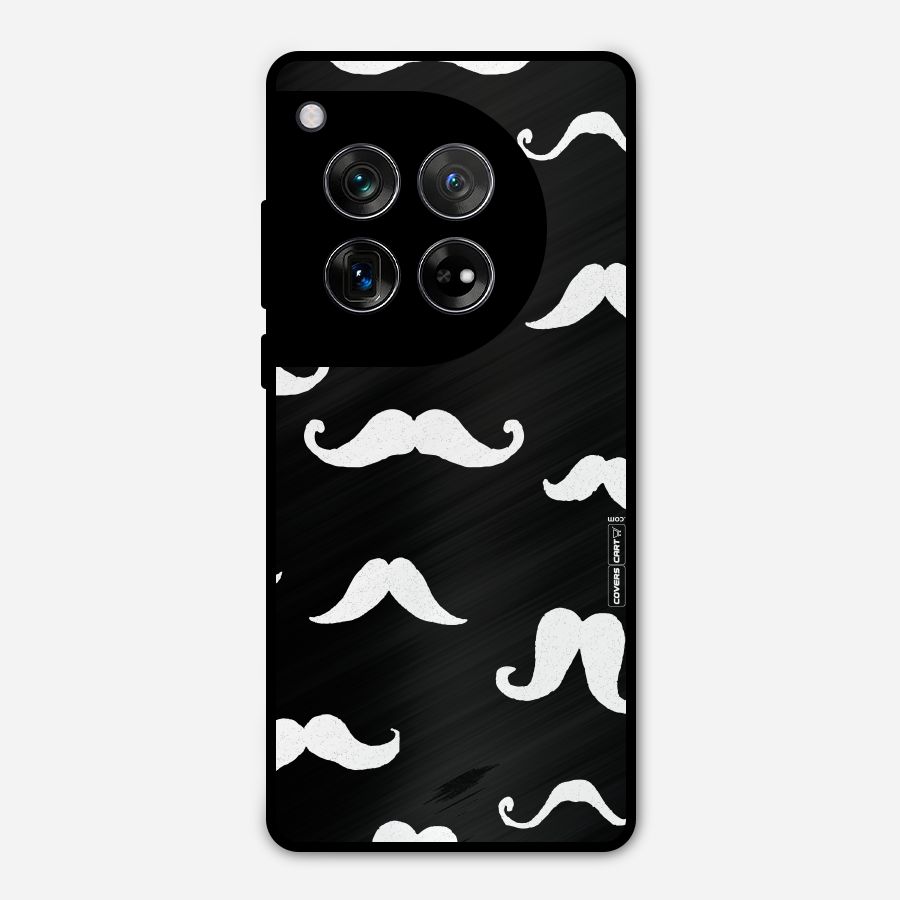 Moustache Pattern (White) Metal Back Case for OnePlus 12