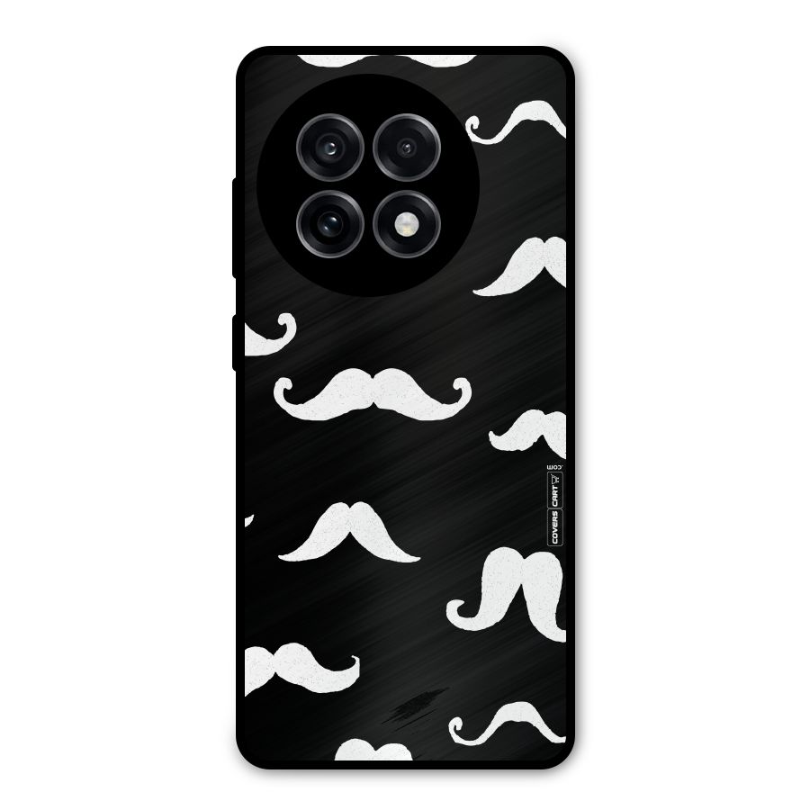 Moustache Pattern (White) Metal Back Case for OnePlus 13R