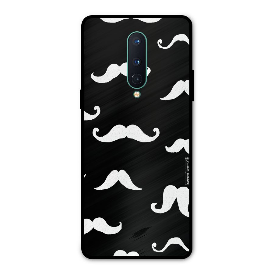 Moustache Pattern (White) Metal Back Case for OnePlus 8