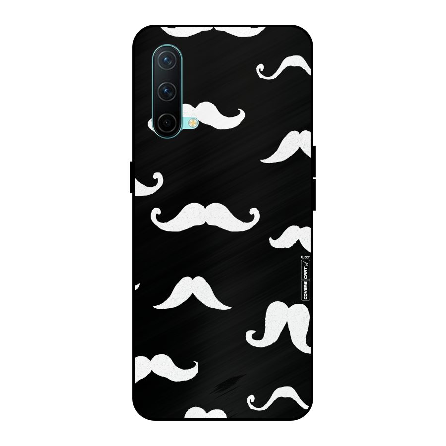 Moustache Pattern (White) Metal Back Case for OnePlus Nord CE 5G