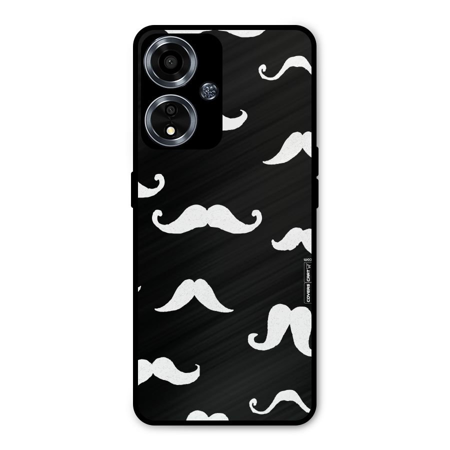 Moustache Pattern (White) Metal Back Case for Oppo A59
