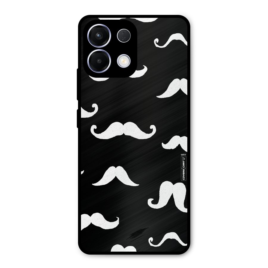 Moustache Pattern (White) Metal Back Case for Oppo K13