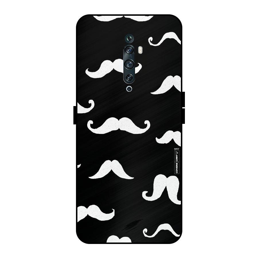 Moustache Pattern (White) Metal Back Case for Oppo Reno2 F