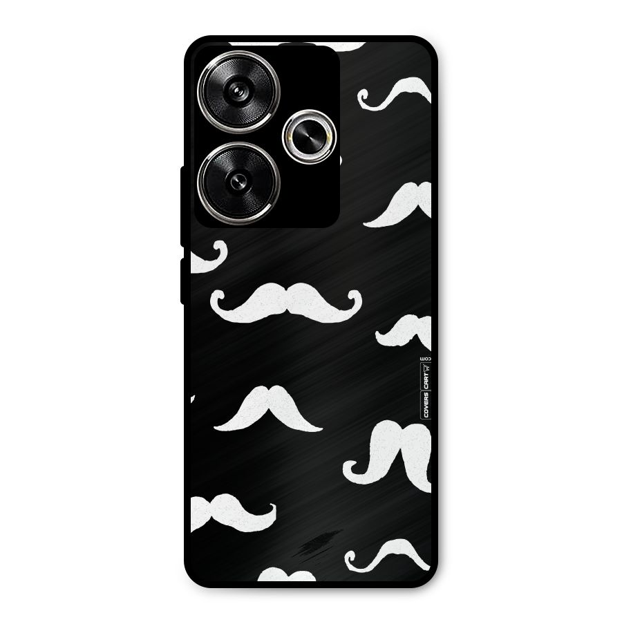 Moustache Pattern (White) Metal Back Case for Poco F6