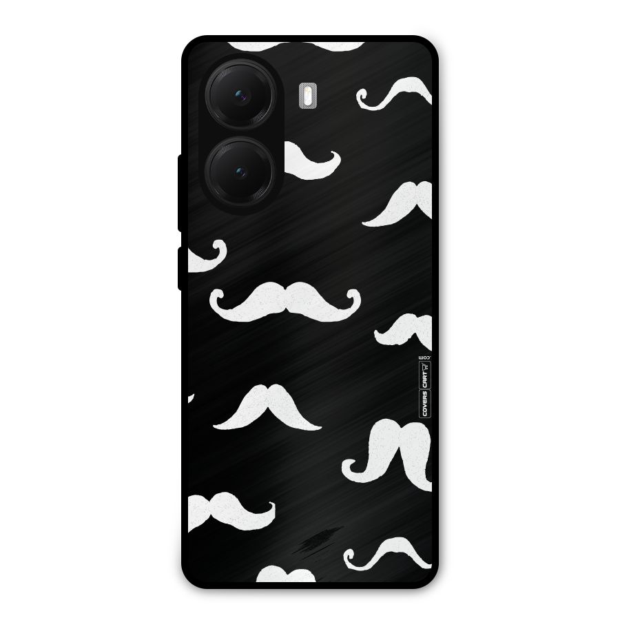 Moustache Pattern (White) Metal Back Case for Poco X7 Pro