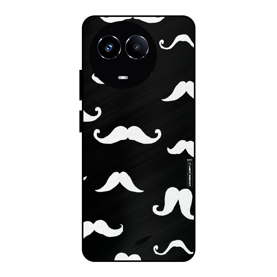 Moustache Pattern (White) Metal Back Case for Realme 11 5G