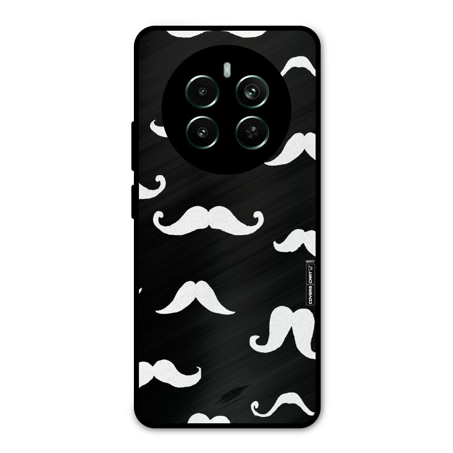 Moustache Pattern (White) Metal Back Case for Realme 12 Pro Plus