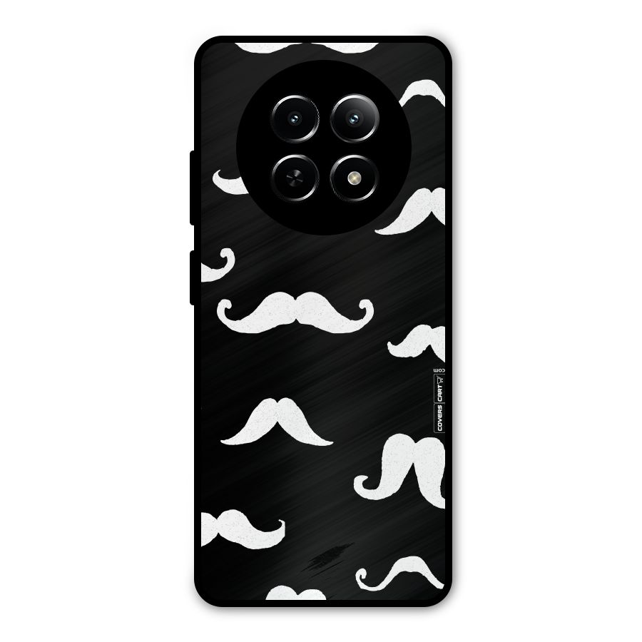 Moustache Pattern (White) Metal Back Case for Realme 12x 5G