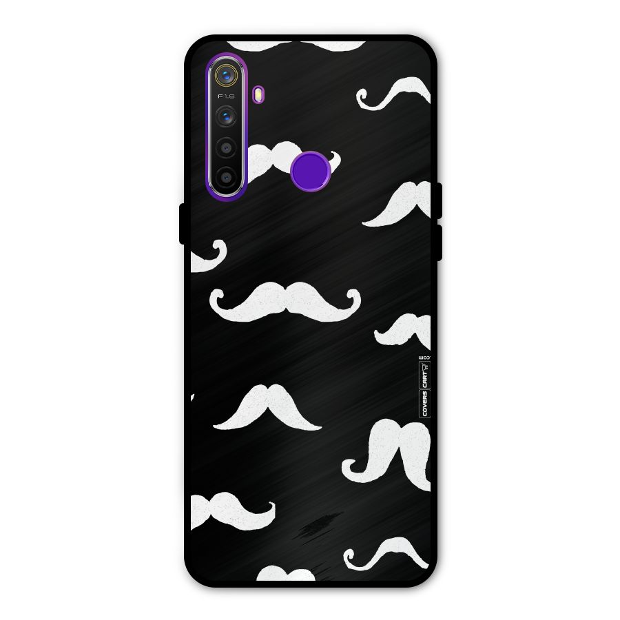 Moustache Pattern (White) Metal Back Case for Realme 5i