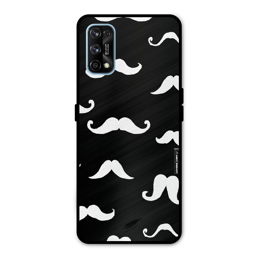 Moustache Pattern (White) Metal Back Case for Realme 7 Pro