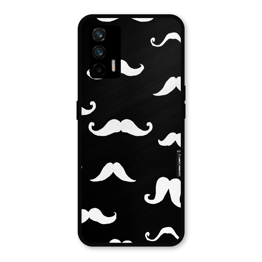 Moustache Pattern (White) Metal Back Case for Realme GT 5G