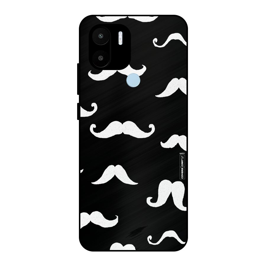 Moustache Pattern (White) Metal Back Case for Redmi A1+