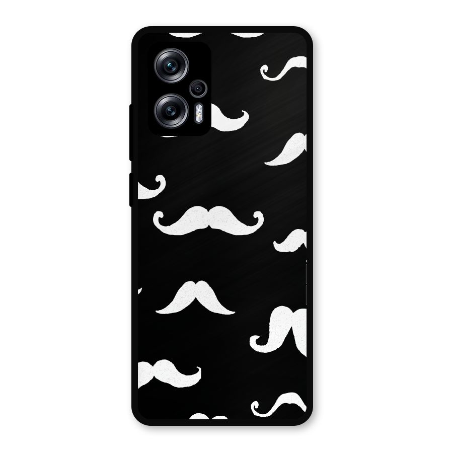 Moustache Pattern (White) Metal Back Case for Redmi K50i