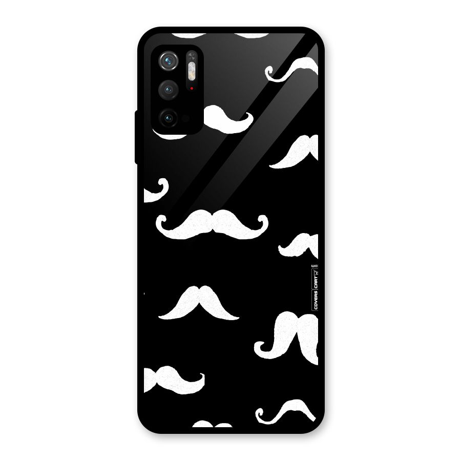 Moustache Pattern (White) Metal Back Case for Redmi Note 10T 5G