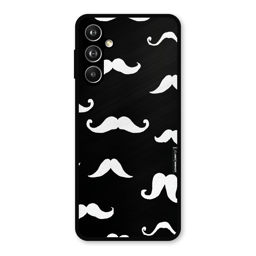Moustache Pattern (White) Metal Back Case for Samsung Galaxy M54