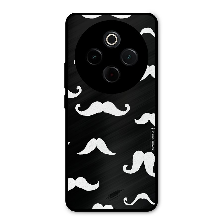 Moustache Pattern (White) Metal Back Case for Vivo T4