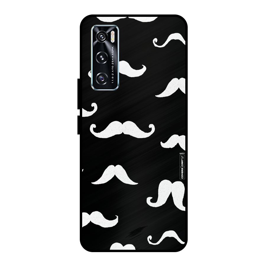 Moustache Pattern (White) Metal Back Case for Vivo V20 SE