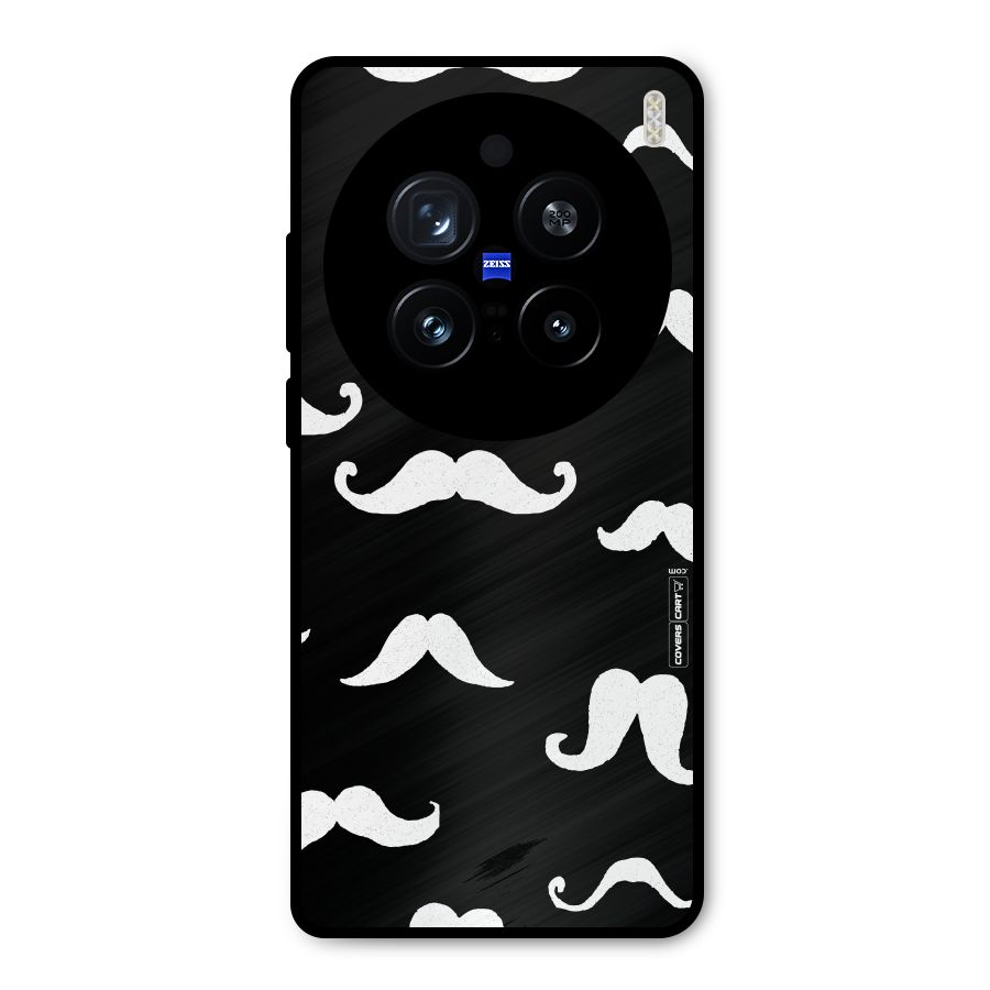 Moustache Pattern (White) Metal Back Case for Vivo X200 Pro