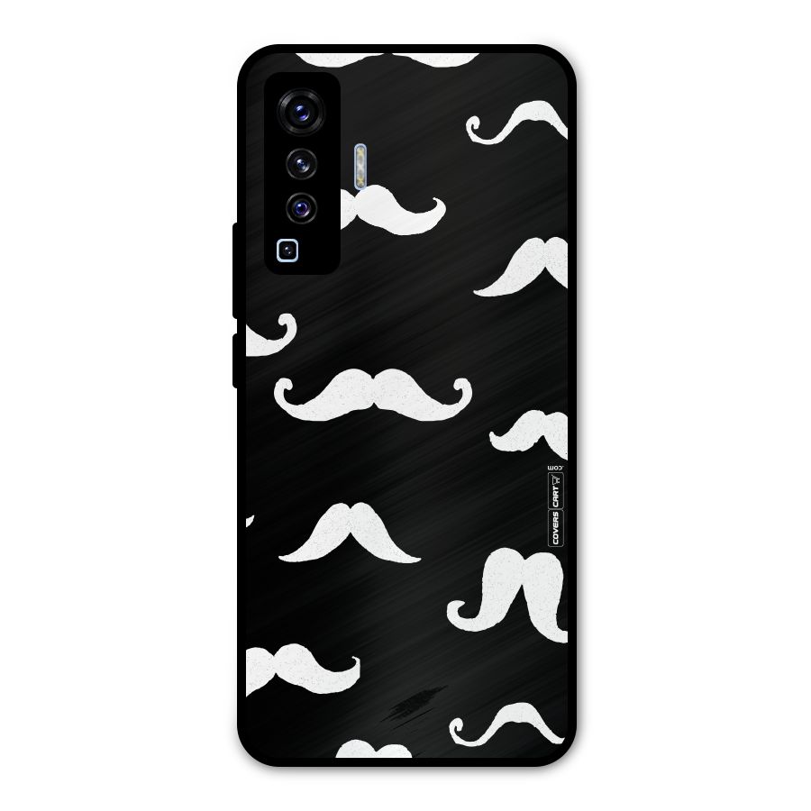 Moustache Pattern (White) Metal Back Case for Vivo X50