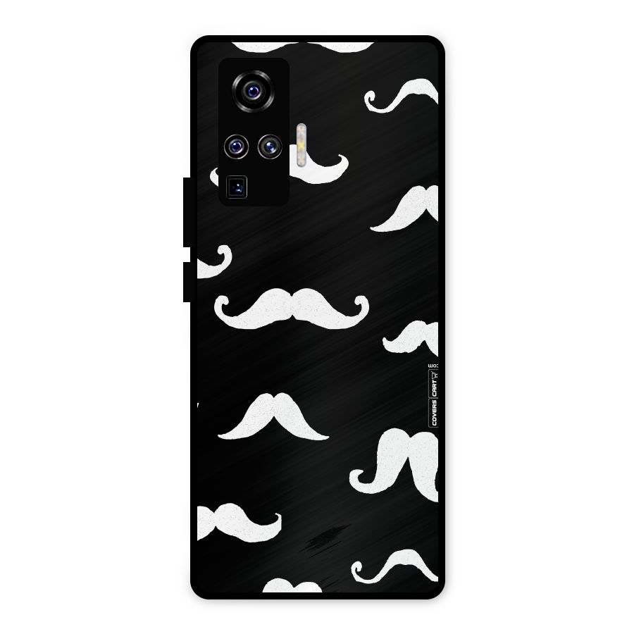 Moustache Pattern (White) Metal Back Case for Vivo X50 Pro
