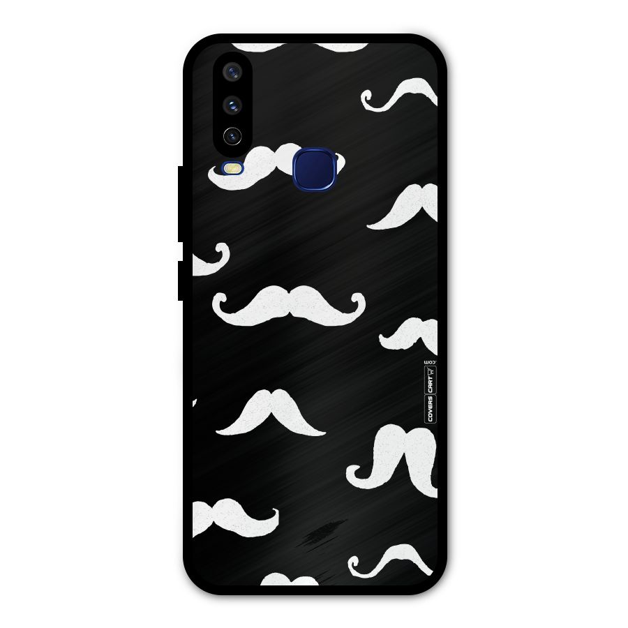 Moustache Pattern (White) Metal Back Case for Vivo Y15
