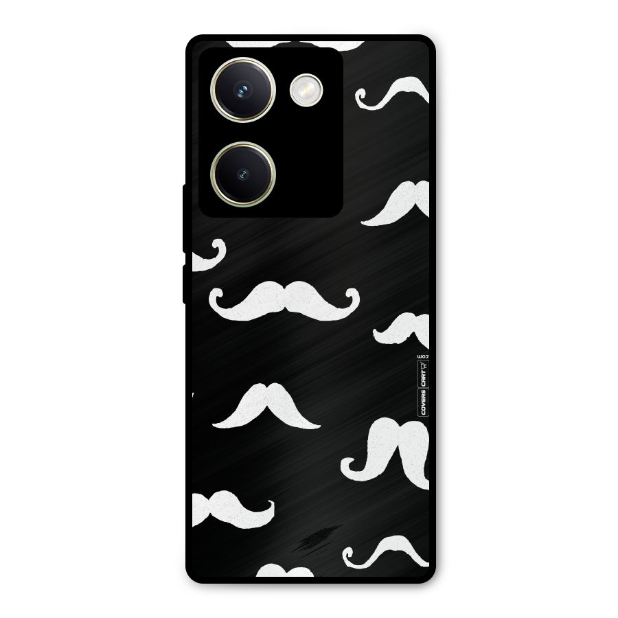 Moustache Pattern (White) Metal Back Case for Vivo Y200 Pro