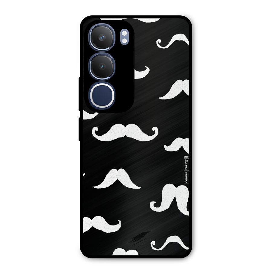Moustache Pattern (White) Metal Back Case for Vivo Y29