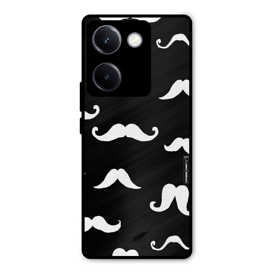 Moustache Pattern (White) Metal Back Case for Vivo Y300 Plus