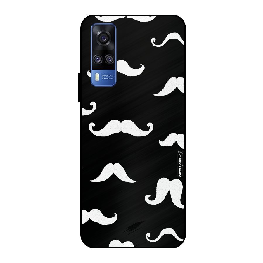 Moustache Pattern (White) Metal Back Case for Vivo Y51