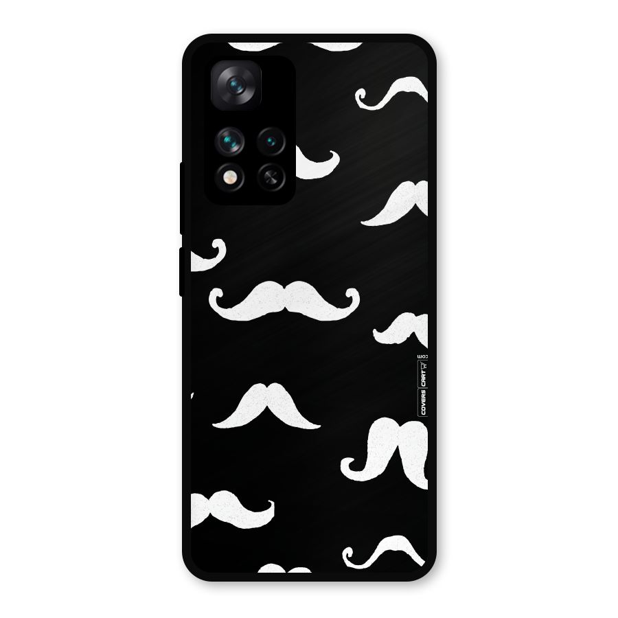 Moustache Pattern (White) Metal Back Case for Xiaomi 11i Hypercharge 5G
